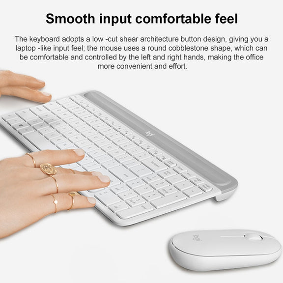 Logitech MK470 Wireless Silence Keyboard Mouse Set (White)