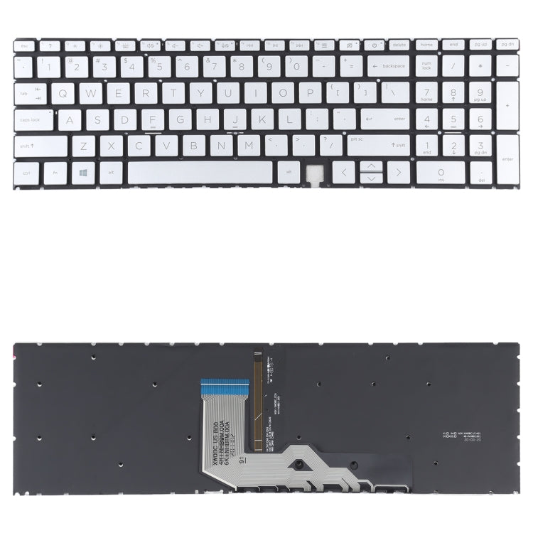 For HP Envy X360 15-ED 15-ED0008CA 15-ED0023DX US Version Keyboard with RGB Backlight (Silver)