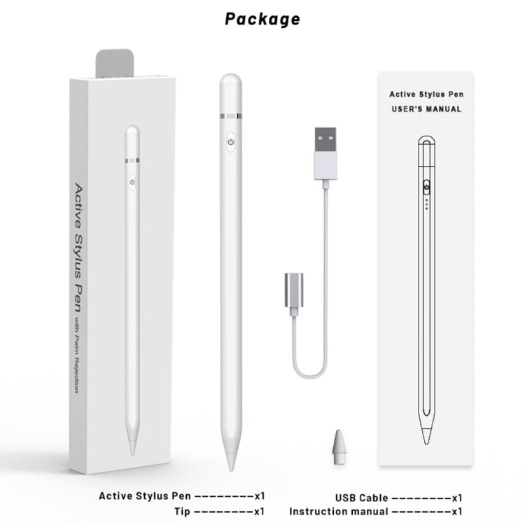 P7-LS Active Capacitive Stylus Pen with Palm Rejection for iPad After 2018 Version(Black)