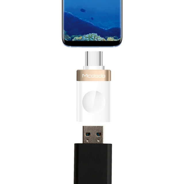 Mcdodo OT-1942 USB-C / Type-C to USB 3.0 AF Data Transmission Charging OTG Adapter(Gold)