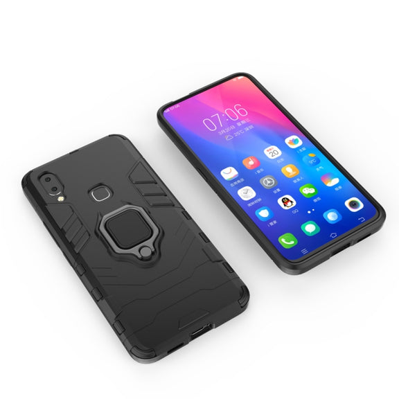 PC + TPU Shockproof Protective Case for Vivo NEX A , with Magnetic Ring Holder(Black)