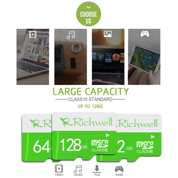 Richwell 32GB High Speed Class 10 Micro SD(TF) Memory Card