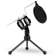 Yanmai PS-3 Mini Portable Microphone Anti-network Shockproof Desktop Stand(Black)