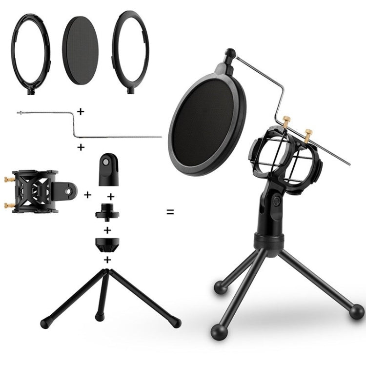 Yanmai PS-3 Mini Portable Microphone Anti-network Shockproof Desktop Stand(Black)