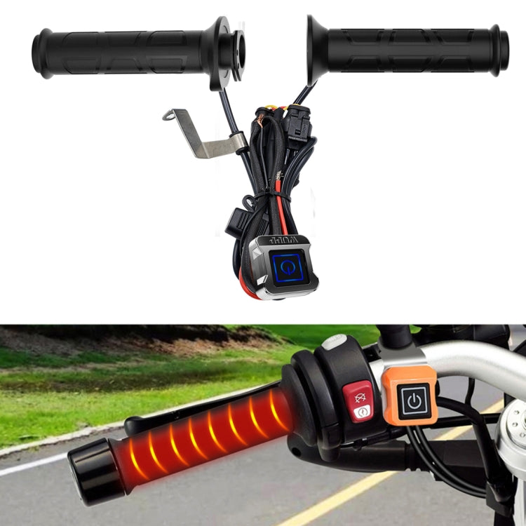 WUPP ZH-983C1 Motorcycle Modified Intelligent Electric Heating Hand Cover Heated Grip Handlebar with Three Gear Temperature Control(Black)