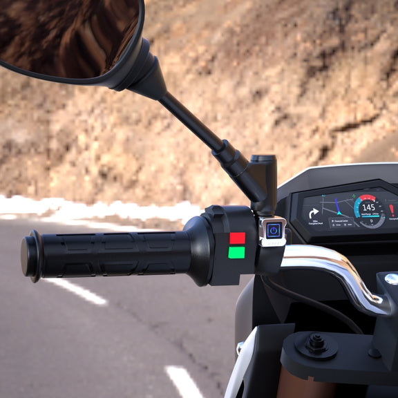 WUPP ZH-983C1 Motorcycle Modified Intelligent Electric Heating Hand Cover Heated Grip Handlebar with Three Gear Temperature Control(Black)