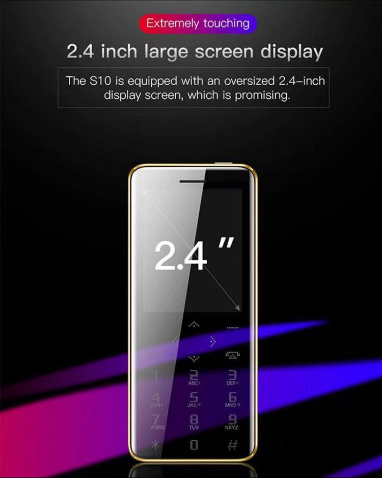 SATREND S10 Card Mobile Phone, 2.4 inch Touch Screen, MTK6261D, Support Bluetooth, FM, GSM, Dual SIM(Black)