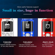 Satrend K8 Mini Mobile Phone, 1.0 inch, Hands Free Bluetooth Dialer Headphone, MP3 Music, Dual SIM, Network: 2G(Red)