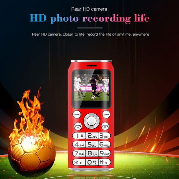 Satrend K8 Mini Mobile Phone, 1.0 inch, Hands Free Bluetooth Dialer Headphone, MP3 Music, Dual SIM, Network: 2G(Red)