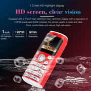 Satrend K8 Mini Mobile Phone, 1.0 inch, Hands Free Bluetooth Dialer Headphone, MP3 Music, Dual SIM, Network: 2G(Red)