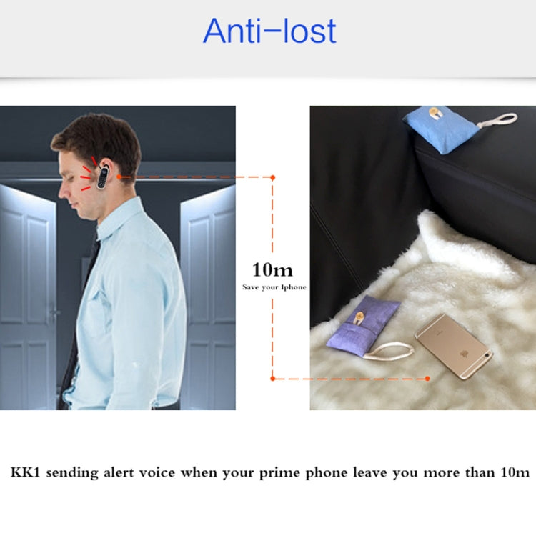 AIEK KK1 Mini Mobile Phone, English Keyboard, Hands Free Bluetooth Dialer Headphone, MTK6261DA, Anti-Lost, Single SIM, Network: 2G(Black)