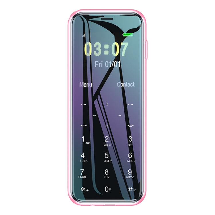 ULCOOL V8 Card Mobile Phone, 1000mAh Battery, 1.44 inch, MTK6261D, Support Bluetooth, FM, Magic Sound, GSM, Dual SIM (Pink)