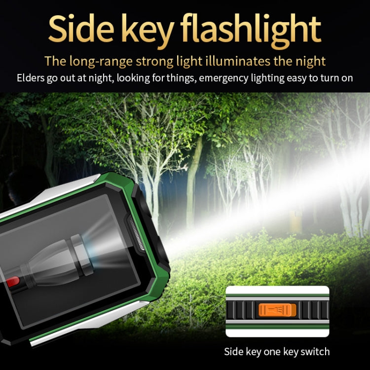 A6 Triple Proofing Elder Phone, Water-resistant Shockproof Dustproof, 6800mAh Battery, 2.4 inch, 21 Keys, Bluetooth, LED Flashlight, FM, SOS, Dual SIM, Network: 2G(Black)