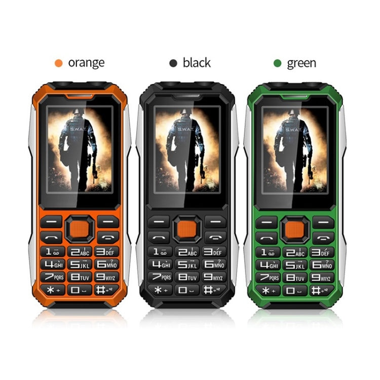 A6 4G Full Network Triple Proofing Elder Phone, Water-resistant Shockproof Dustproof, 6800mAh Battery, 2.4 inch, 21 Keys, LED Flashlight, FM, SOS, Dual SIM, Network: 4G(Black)