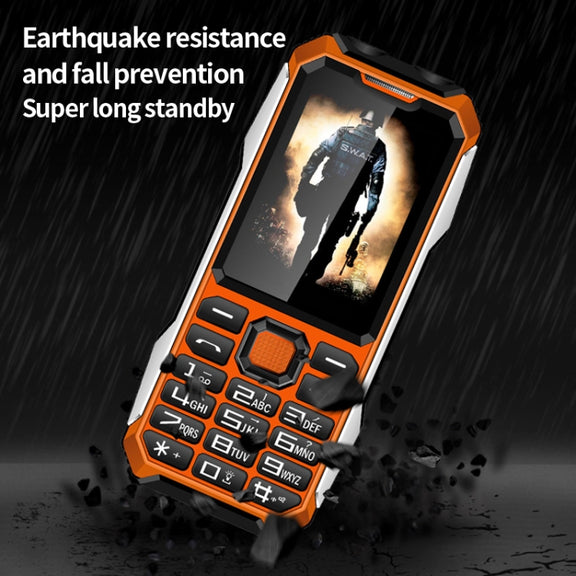 A6 4G Full Network Triple Proofing Elder Phone, Water-resistant Shockproof Dustproof, 6800mAh Battery, 2.4 inch, 21 Keys, LED Flashlight, FM, SOS, Dual SIM, Network: 4G(Black)