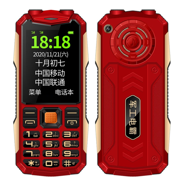 K1 Triple Proofing Elder Phone, Water-resistant Shockproof Dustproof, 4800mAh Battery, 2.4 inch, 21 Keys, Bluetooth, LED Flashlight, FM, SOS, Dual SIM, Network: 2G (Red)