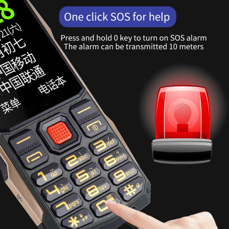 K1 Triple Proofing Elder Phone, Water-resistant Shockproof Dustproof, 4800mAh Battery, 2.4 inch, 21 Keys, Bluetooth, LED Flashlight, FM, SOS, Dual SIM, Network: 2G (Green)