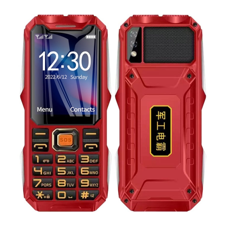Mafam 4G Triple Proofing Elder Phone, Water-resistant Shockproof Dustproof, 16800mAh Battery, 2.4 inch, 21 Keys, Bluetooth, LED Flashlight, FM, SOS, Dual SIM, Network: 2G (Red)