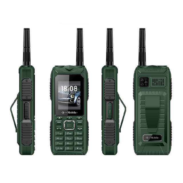 S555 Triple Proofing Elder Phone, Water-resistant Shockproof Dustproof, 2400mAh Battery, 2.2. inch, 21 Keys, LED Flashlight, FM, Quad SIM, with Antenna(Green)