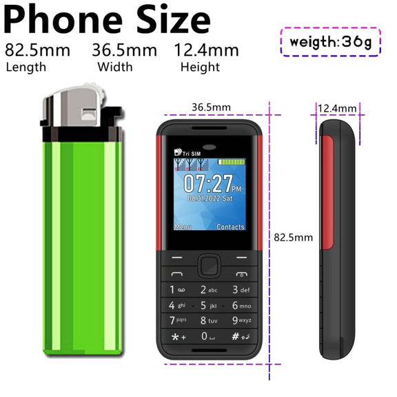 SERVO BM5310 Mini Mobile Phone, Russian Key, 1.33 inch, MTK6261D, 21 Keys, Support Bluetooth, FM, Magic Sound, Auto Call Record, GSM, Triple SIM (White)