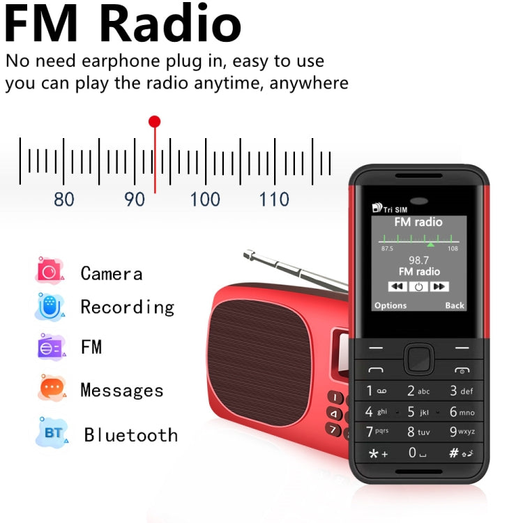 SERVO BM5310 Mini Mobile Phone, Russian Key, 1.33 inch, MTK6261D, 21 Keys, Support Bluetooth, FM, Magic Sound, Auto Call Record, GSM, Triple SIM (White)