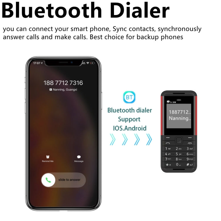 SERVO BM5310 Mini Mobile Phone, Russian Key, 1.33 inch, MTK6261D, 21 Keys, Support Bluetooth, FM, Magic Sound, Auto Call Record, GSM, Triple SIM (White)