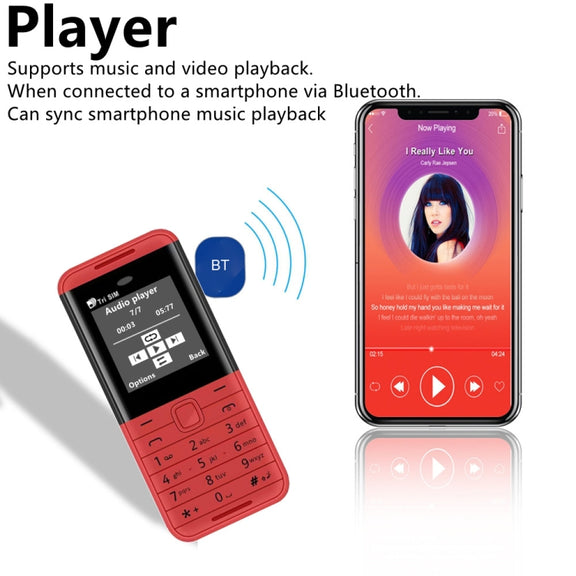 SERVO BM5310 Mini Mobile Phone, Russian Key, 1.33 inch, MTK6261D, 21 Keys, Support Bluetooth, FM, Magic Sound, Auto Call Record, GSM, Triple SIM (White)