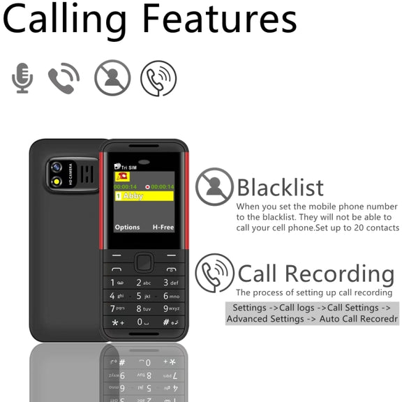 SERVO BM5310 Mini Mobile Phone, Russian Key, 1.33 inch, MTK6261D, 21 Keys, Support Bluetooth, FM, Magic Sound, Auto Call Record, GSM, Triple SIM (White)