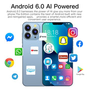 i13 ProMax, 1GB+8GB, 6.1 inch Drop Notch Screen, Face Identification, Android 6.0 MTK6580P Quad Core, Network: 3G, Dual SIM(White)