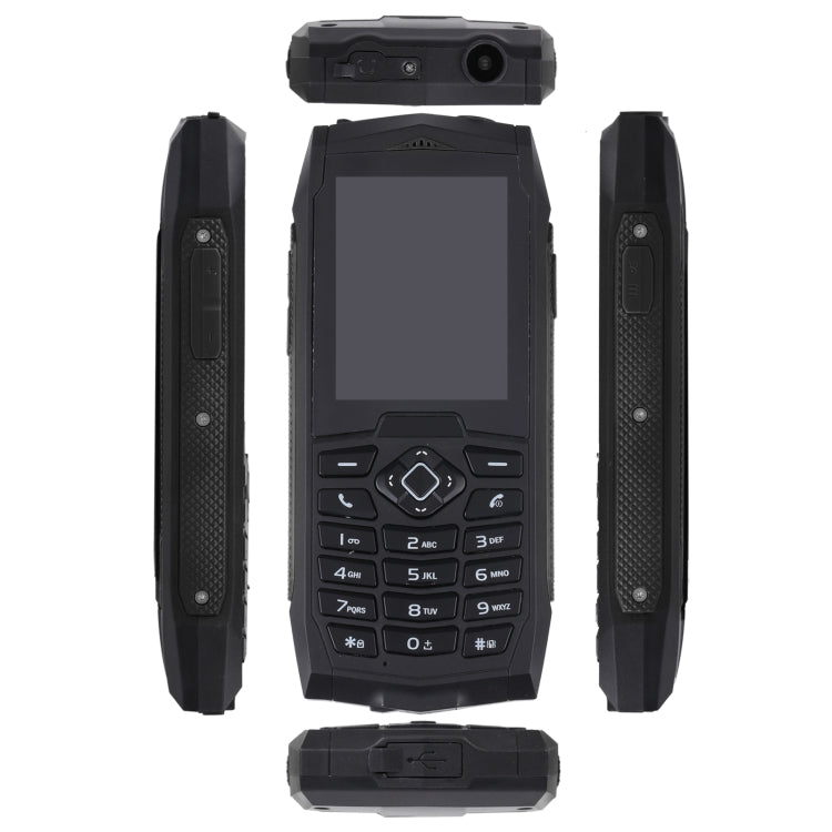 Rugtel R1C Rugged Phone, IP68 Water-resistant Dustproof Shockproof, 2.4 inch, MTK6261D, 2000mAh Battery, SOS, FM, Dual SIM(Black)