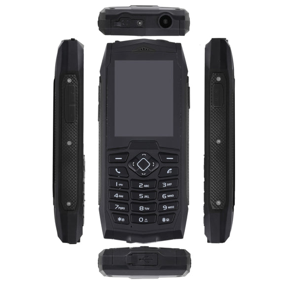 Rugtel R1C Rugged Phone, IP68 Water-resistant Dustproof Shockproof, 2.4 inch, MTK6261D, 2000mAh Battery, SOS, FM, Dual SIM(Black)