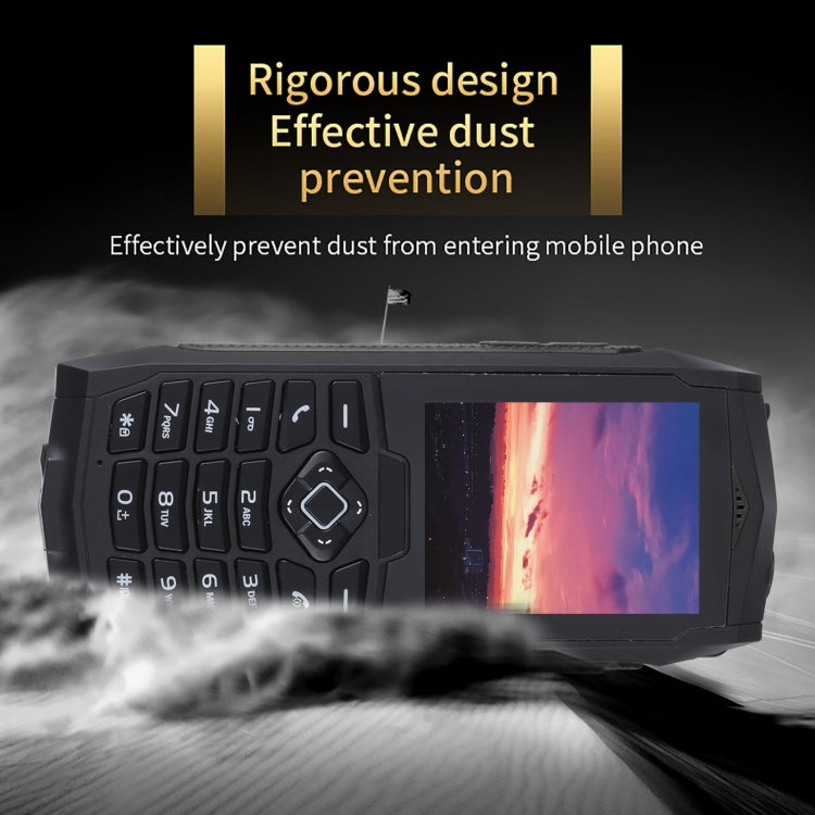 Rugtel R1C Rugged Phone, IP68 Water-resistant Dustproof Shockproof, 2.4 inch, MTK6261D, 2000mAh Battery, SOS, FM, Dual SIM(Black)