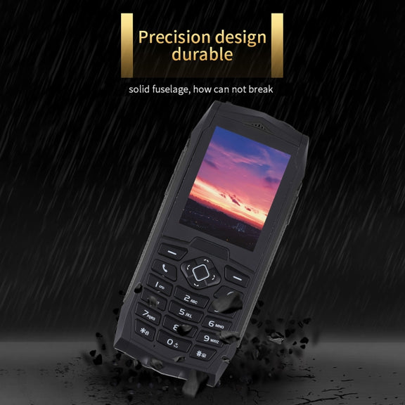 Rugtel R1C Rugged Phone, IP68 Water-resistant Dustproof Shockproof, 2.4 inch, MTK6261D, 2000mAh Battery, SOS, FM, Dual SIM(Black)
