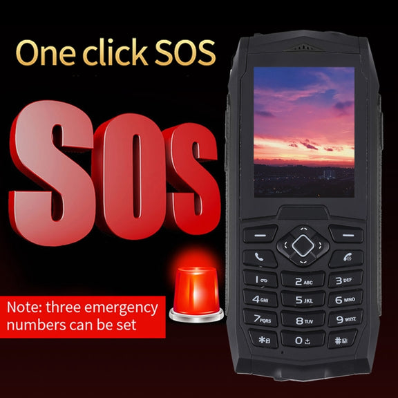Rugtel R1C Rugged Phone, IP68 Water-resistant Dustproof Shockproof, 2.4 inch, MTK6261D, 2000mAh Battery, SOS, FM, Dual SIM(Black)