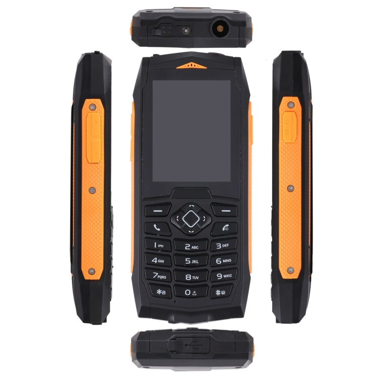 Rugtel R1C Rugged Phone, IP68 Water-resistant Dustproof Shockproof, 2.4 inch, MTK6261D, 2000mAh Battery, SOS, FM, Dual SIM(Orange)