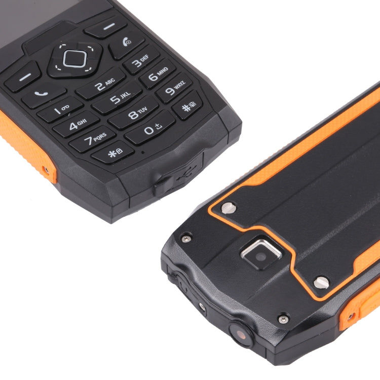 Rugtel R1C Rugged Phone, IP68 Water-resistant Dustproof Shockproof, 2.4 inch, MTK6261D, 2000mAh Battery, SOS, FM, Dual SIM(Orange)
