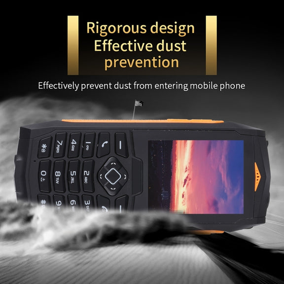 Rugtel R1C Rugged Phone, IP68 Water-resistant Dustproof Shockproof, 2.4 inch, MTK6261D, 2000mAh Battery, SOS, FM, Dual SIM(Orange)