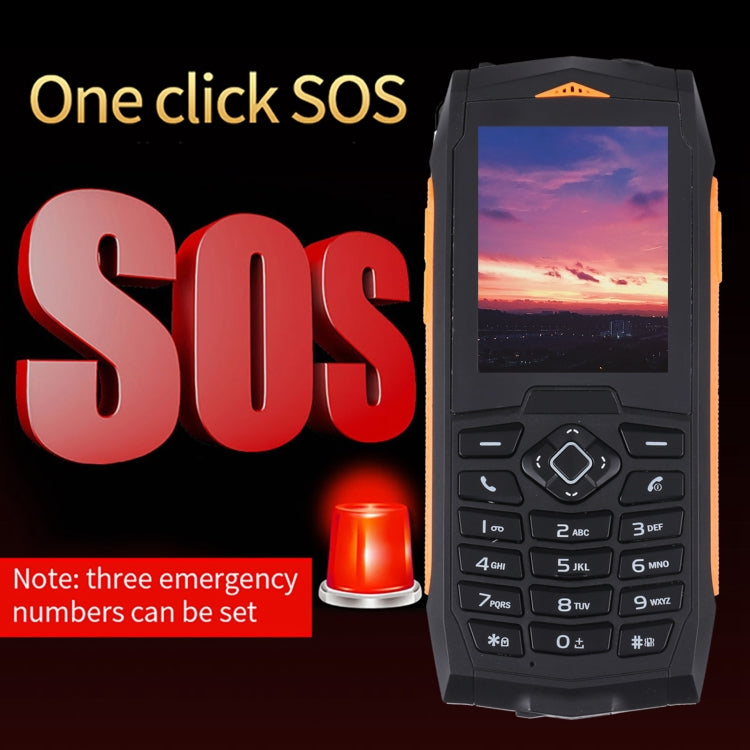Rugtel R1C Rugged Phone, IP68 Water-resistant Dustproof Shockproof, 2.4 inch, MTK6261D, 2000mAh Battery, SOS, FM, Dual SIM(Orange)