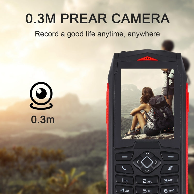 Rugtel R1C Rugged Phone, IP68 Water-resistant Dustproof Shockproof, 2.4 inch, MTK6261D, 2000mAh Battery, SOS, FM, Dual SIM(Red)