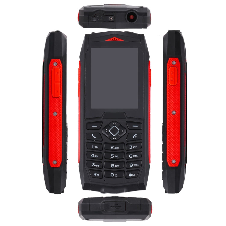 Rugtel R1C Rugged Phone, IP68 Water-resistant Dustproof Shockproof, 2.4 inch, MTK6261D, 2000mAh Battery, SOS, FM, Dual SIM(Red)