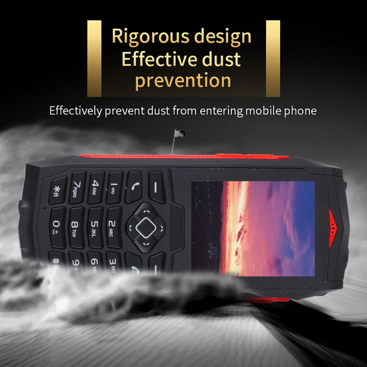 Rugtel R1C Rugged Phone, IP68 Water-resistant Dustproof Shockproof, 2.4 inch, MTK6261D, 2000mAh Battery, SOS, FM, Dual SIM(Red)