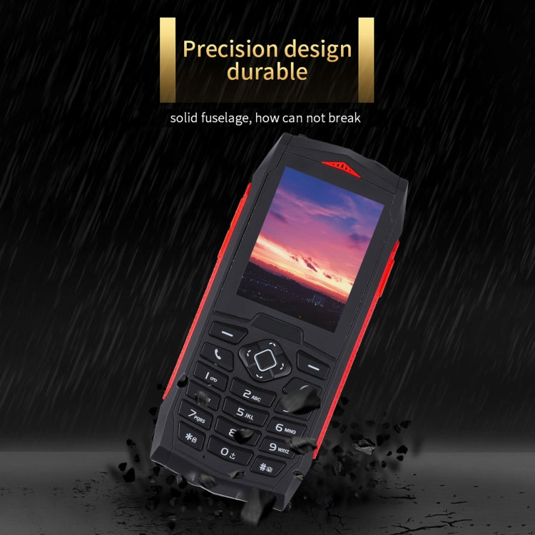 Rugtel R1C Rugged Phone, IP68 Water-resistant Dustproof Shockproof, 2.4 inch, MTK6261D, 2000mAh Battery, SOS, FM, Dual SIM(Red)