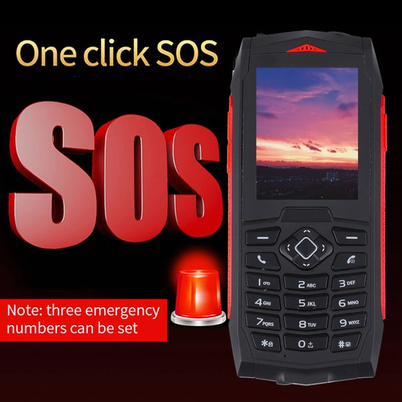 Rugtel R1C Rugged Phone, IP68 Water-resistant Dustproof Shockproof, 2.4 inch, MTK6261D, 2000mAh Battery, SOS, FM, Dual SIM(Red)