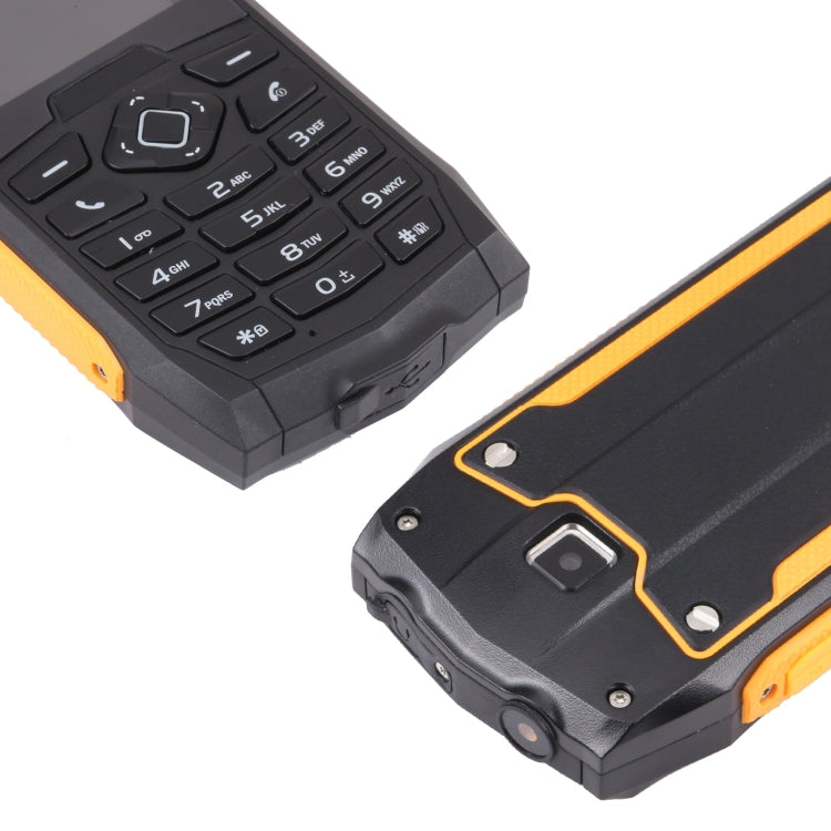 Rugtel R1C Rugged Phone, IP68 Water-resistant Dustproof Shockproof, 2.4 inch, MTK6261D, 2000mAh Battery, SOS, FM, Dual SIM(Yellow)