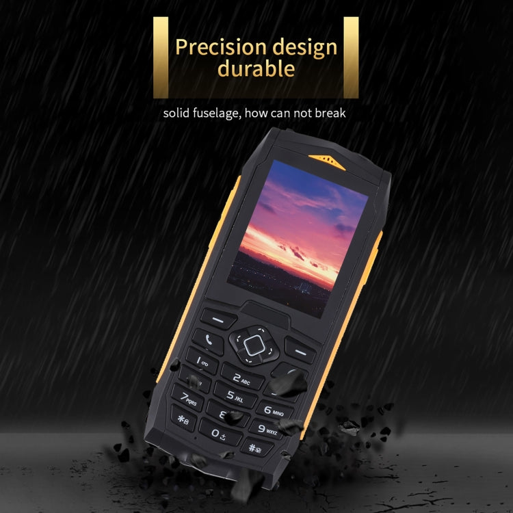 Rugtel R1C Rugged Phone, IP68 Water-resistant Dustproof Shockproof, 2.4 inch, MTK6261D, 2000mAh Battery, SOS, FM, Dual SIM(Yellow)