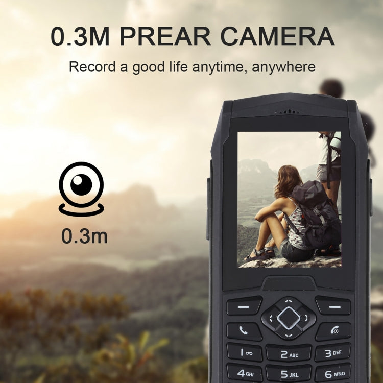 Rugtel R1D Rugged Phone, IP68 Water-resistant Dustproof Shockproof, 2.4 inch, MTK6261D, 2000mAh Battery, Loud Box Speaker, FM, Network: 2G, Dual SIM (Black)