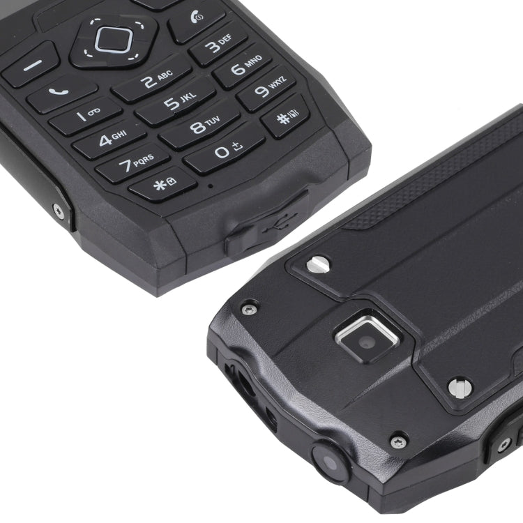 Rugtel R1D Rugged Phone, IP68 Water-resistant Dustproof Shockproof, 2.4 inch, MTK6261D, 2000mAh Battery, Loud Box Speaker, FM, Network: 2G, Dual SIM (Black)
