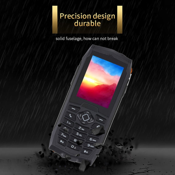 Rugtel R1D Rugged Phone, IP68 Water-resistant Dustproof Shockproof, 2.4 inch, MTK6261D, 2000mAh Battery, Loud Box Speaker, FM, Network: 2G, Dual SIM (Black)