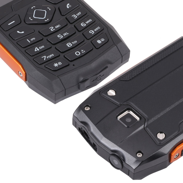 Rugtel R1D Rugged Phone, IP68 Water-resistant Dustproof Shockproof, 2.4 inch, MTK6261D, 2000mAh Battery, Loud Box Speaker, FM, Network: 2G, Dual SIM(Orange)