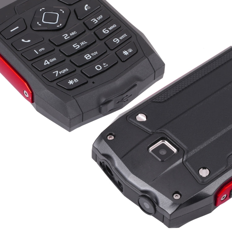 Rugtel R1D Rugged Phone, IP68 Water-resistant Dustproof Shockproof, 2.4 inch, MTK6261D, 2000mAh Battery, Loud Box Speaker, FM, Network: 2G, Dual SIM (Red)